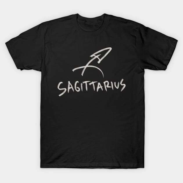 Hand Drawn Sagittarius Zodiac Signs T-Shirt by Saestu Mbathi